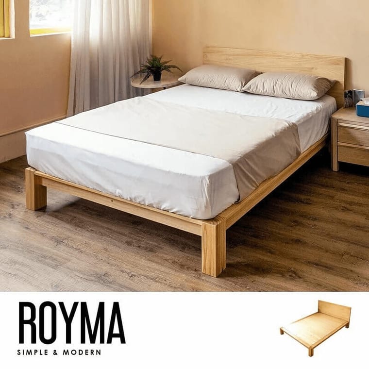 Royma簡約風實木床組(床頭片+床底)