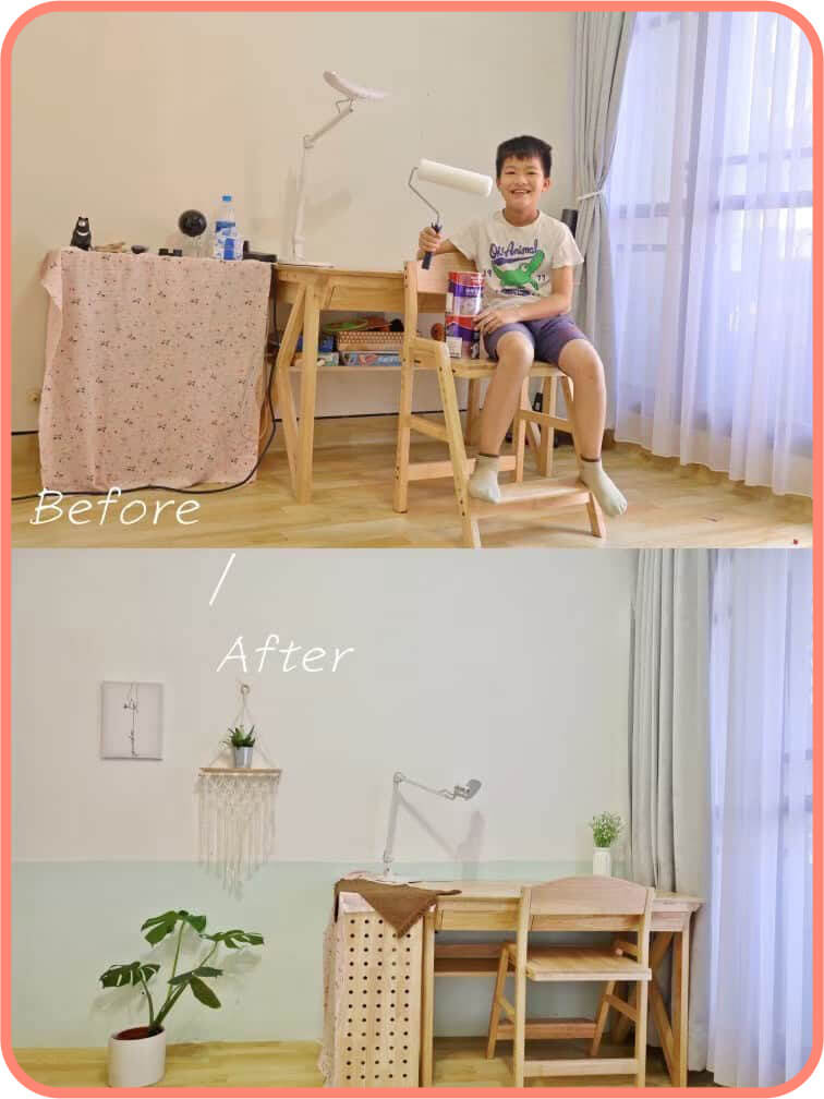 創作者分享｜晴天：親子一起DIY讓家中泛黃牆壁煥然一新！｜DIY 油漆改造案例 - dHConcept 玩味空間