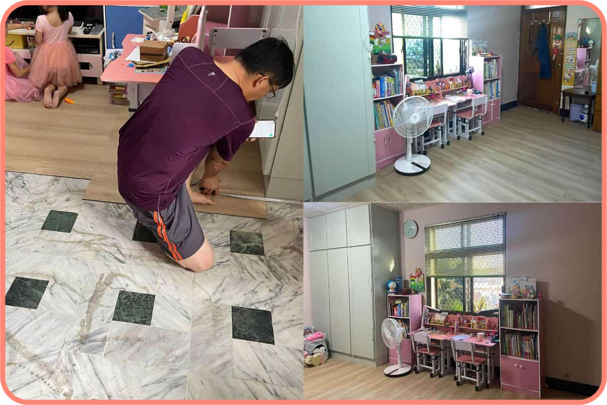 簡單又方便就可以把舊地板換新！再也不用忍受髒髒的地板了！｜DIY 地板改造案例 - dHConcept 玩味空間