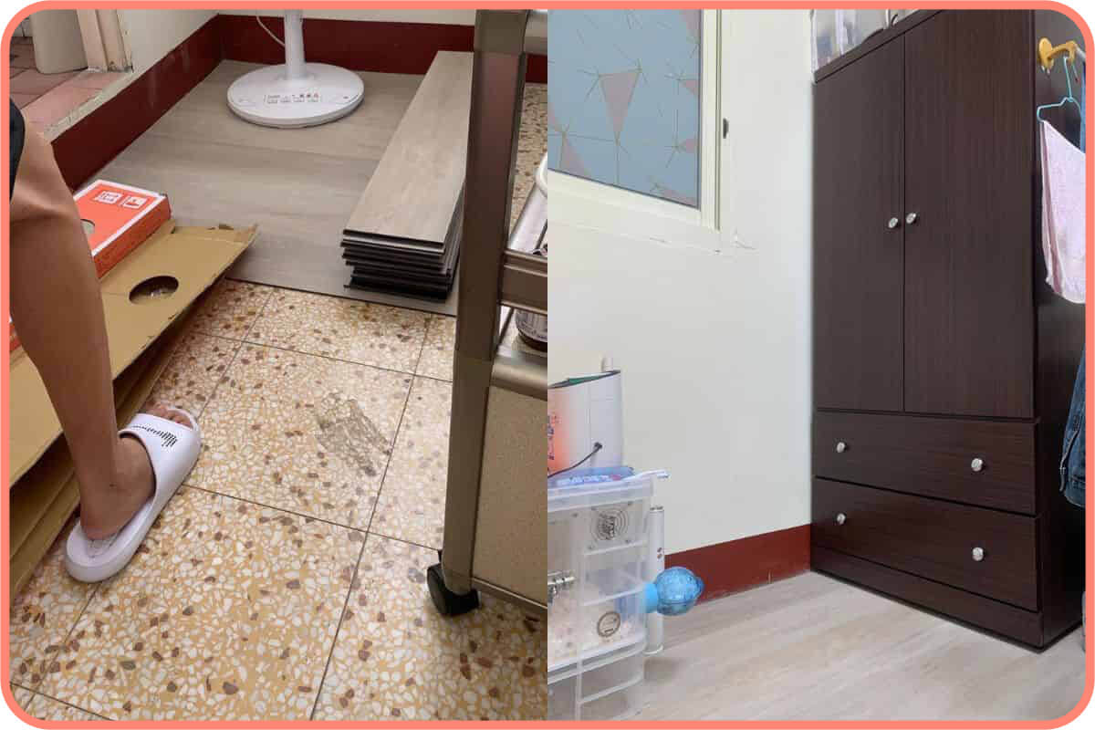 老舊教師宿舍鋪了地板也可以質感升級！｜DIY 地板改造案例 - dHConcept 玩味空間