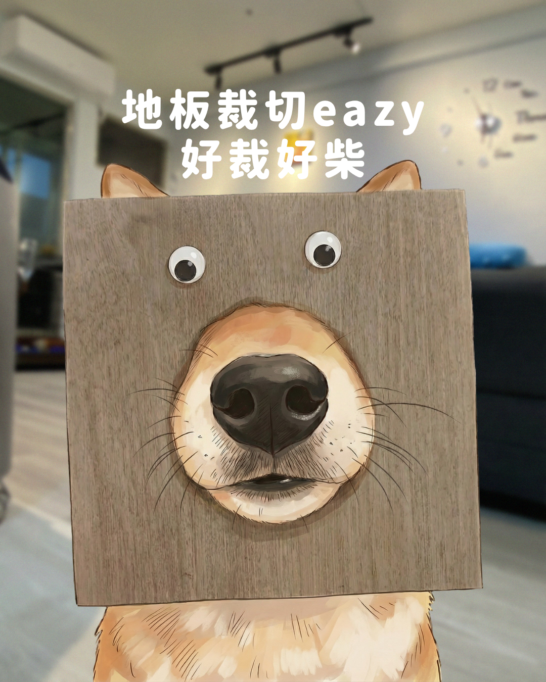 英倫灰橡｜一個人、一個下午，客廳地板煥然一新